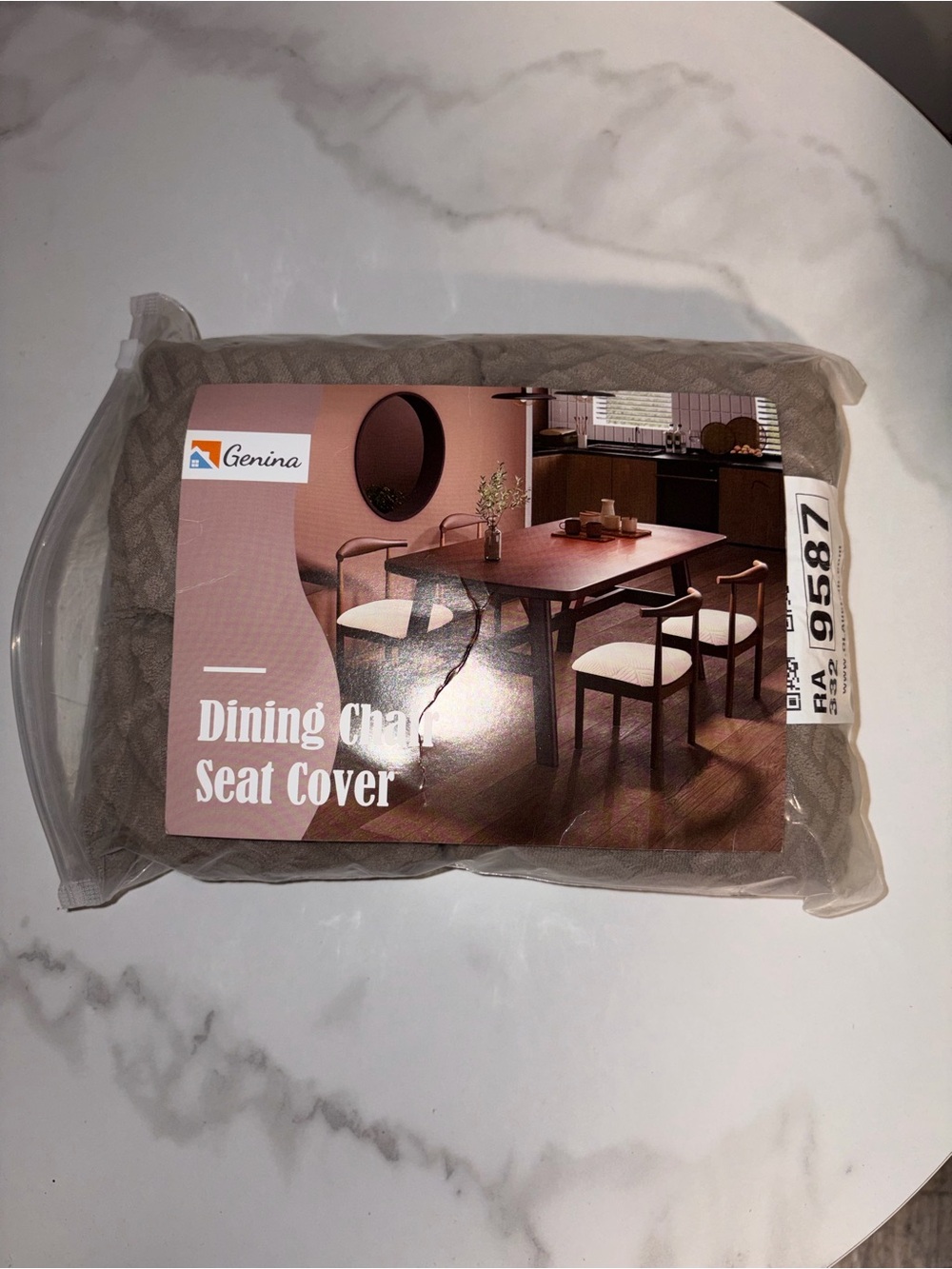 Taupe Dining Chair Seat Cover